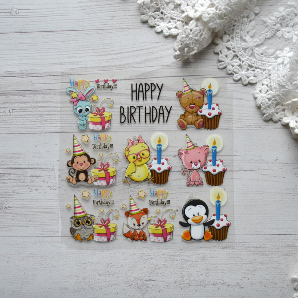 Термонаклейка Happy BirdHday Розмір 12*12см AT148 • at148 Термонаклейка Happy BirdHday Розмір 12*12см AT148