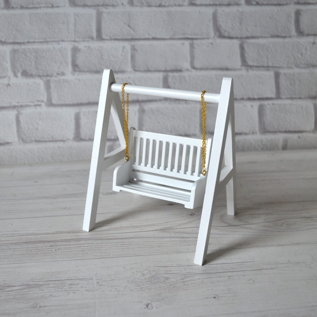 Мініатюрна гойдалка для ляльки Біла 16*12.3*11см TS002 УЦІНКА • ts002 Мініатюрна гойдалка для ляльки Біла 16*12.3*11см TS002 УЦІНКА