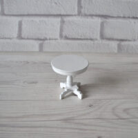 Мініатюрний круглий столик для ляльки білий 5*5*5см TT012