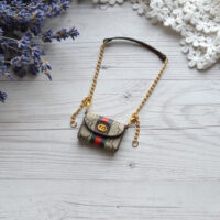 Міні сумочка для ляльки Гуччі світло-коричнева 30*22мм AB009