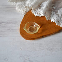 Мініатюрна тарілка глибока з ручками прозора глянцева 4см  APL016