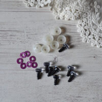 Очі кольорові для іграшок трапеції Темно-рожеві 9мм 1 пара G94