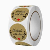 Наліпки для пакування Hand made 25мм  Бежевий 500шт NL021