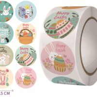 Наліпки для пакування Happy Easter 25мм 20шт NL034