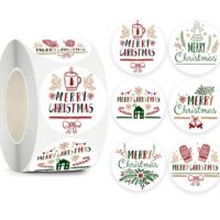 Наліпки для пакування Merry Christmas 25мм 20шт NL046