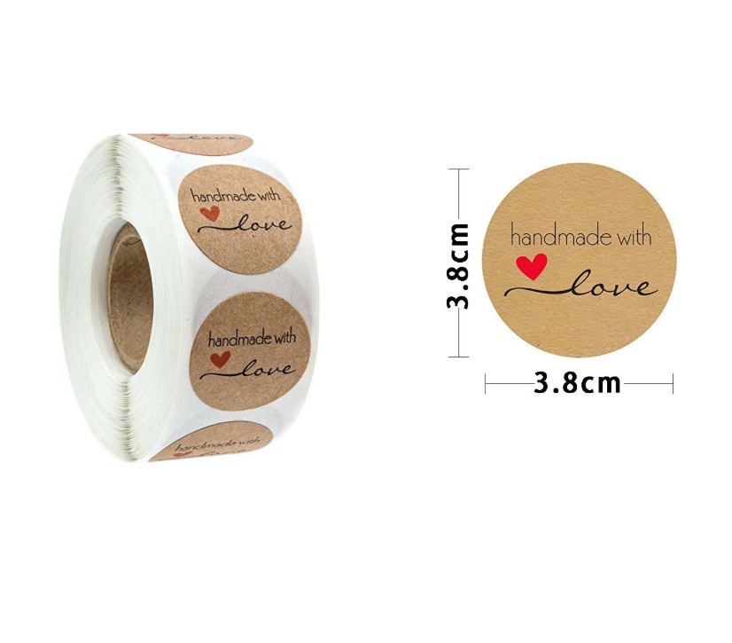 Наліпки для пакування Hand made 38мм 500шт NL058 • nl058 Наліпки для пакування Hand made 38мм 500шт NL058