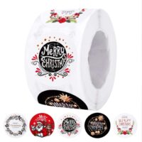 Наліпки для пакування Merry Christmas  38мм 500шт NL066