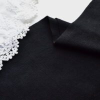 Трикотажна гумка 2*2 чорна Відріз 15*30см TKR071