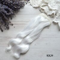 Волосcя для ляльки легкі хвилі Білий 22см  KK20